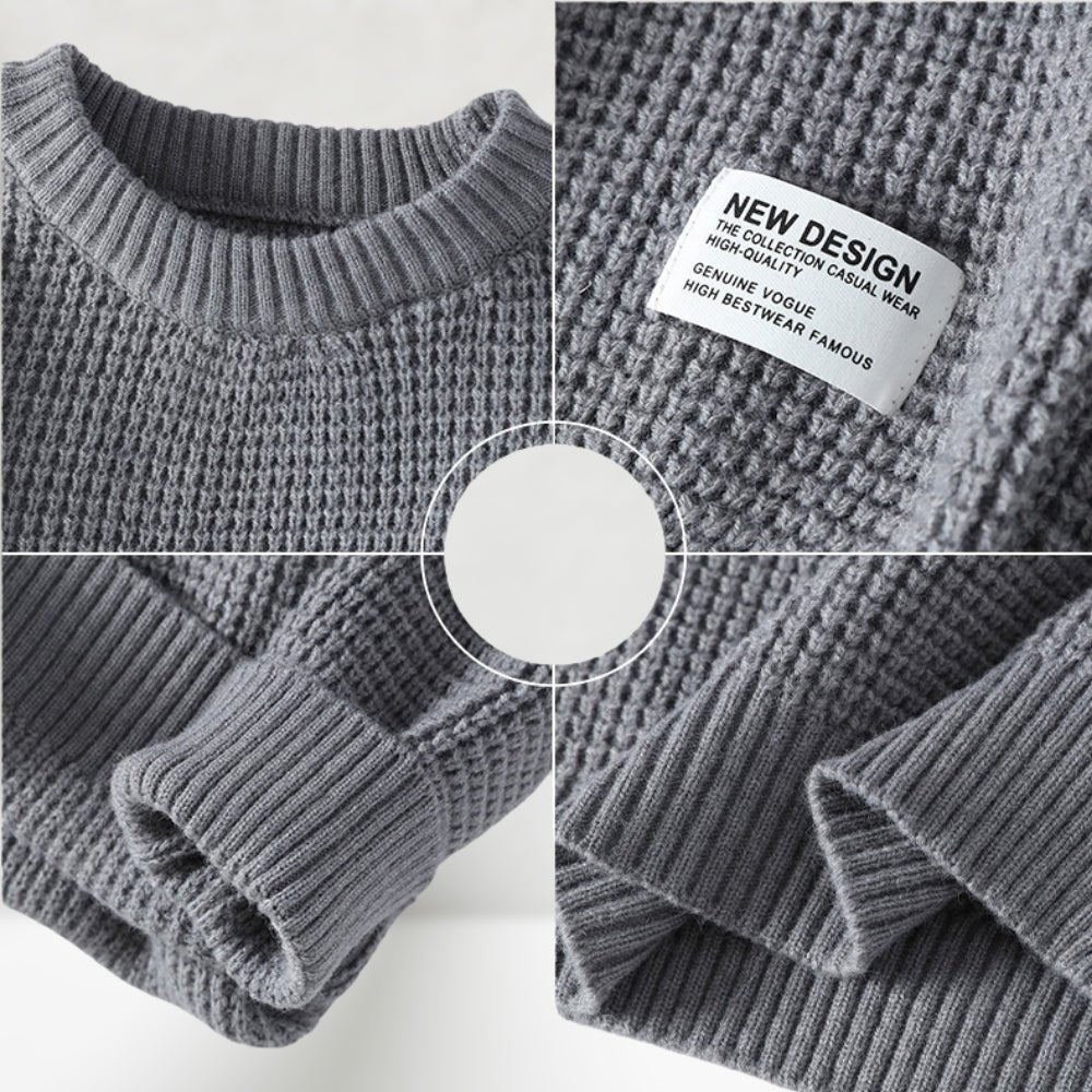 Eveloria Herren Strickpullover Rundhalsausschnitt Reguläre Länge - Eveloria