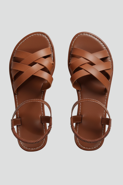 Damen Sandalen Gekreuzte Riemen Knöchelriemen - Eveloria