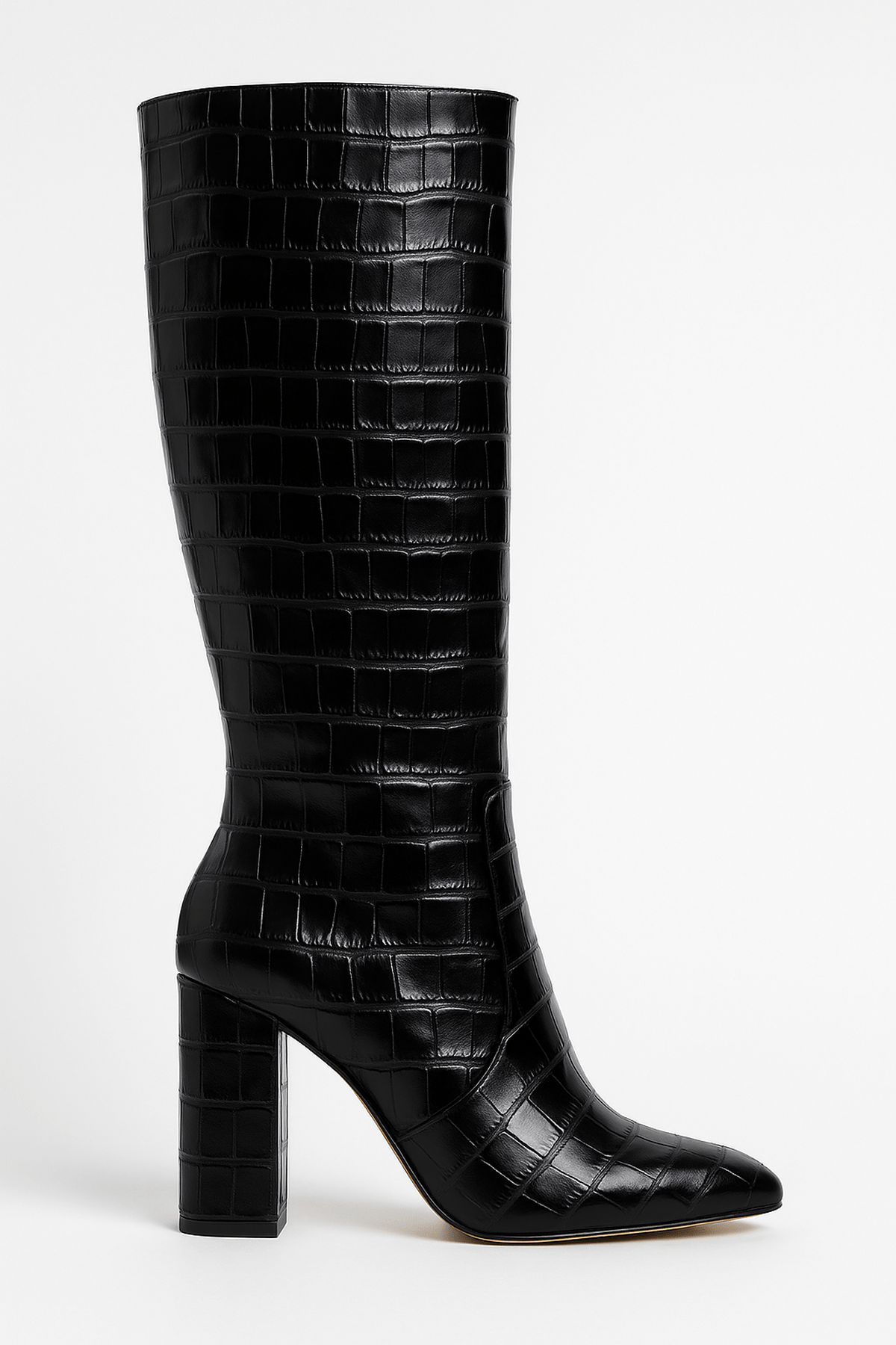 Damen Stiefel Kroko-Muster Quadratischer Absatz - Eveloria
