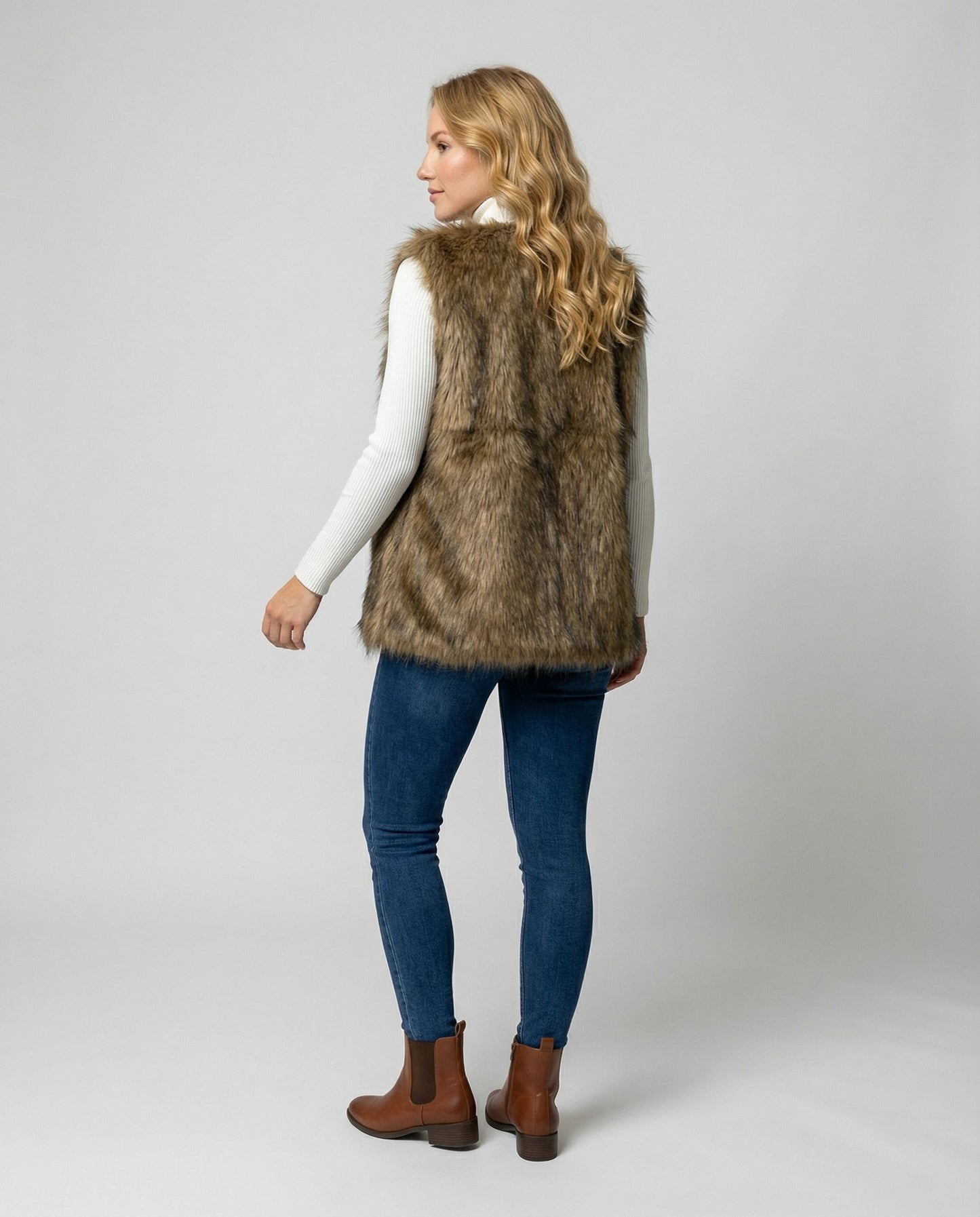Damen Faux-Fur-Weste