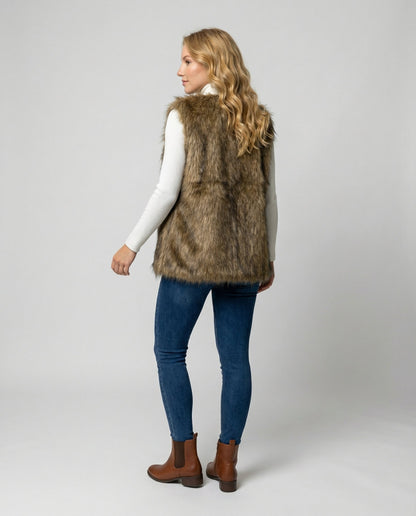 Damen Faux-Fur-Weste