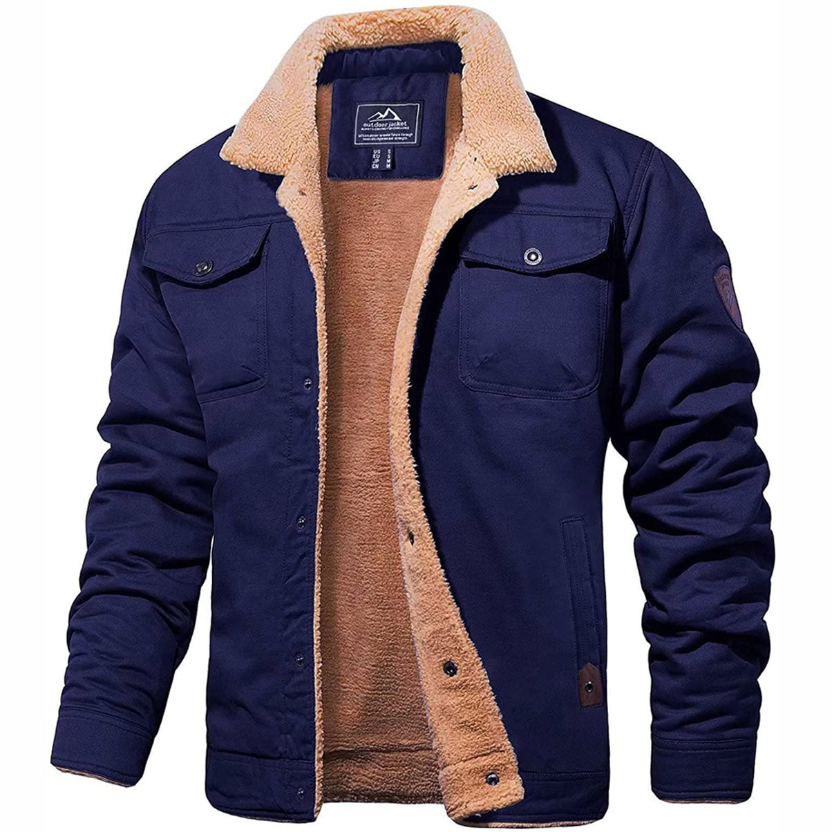 Herren Fleecejacke Warm Knopfleiste