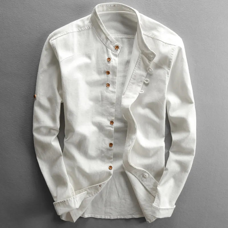 Herren Elegant Hemd Stehkragen - Eveloria