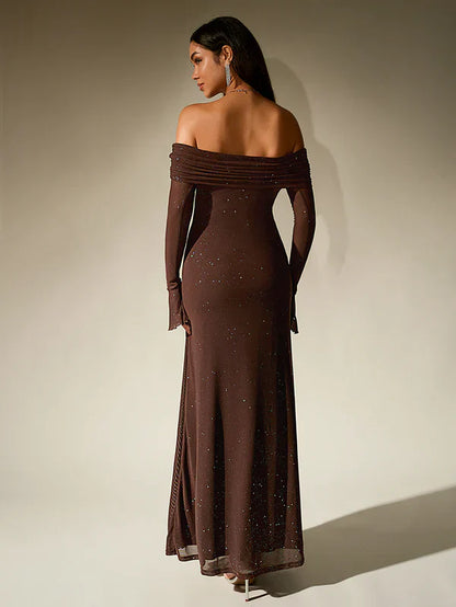 Ella Damen Abendkleid Glitzernd