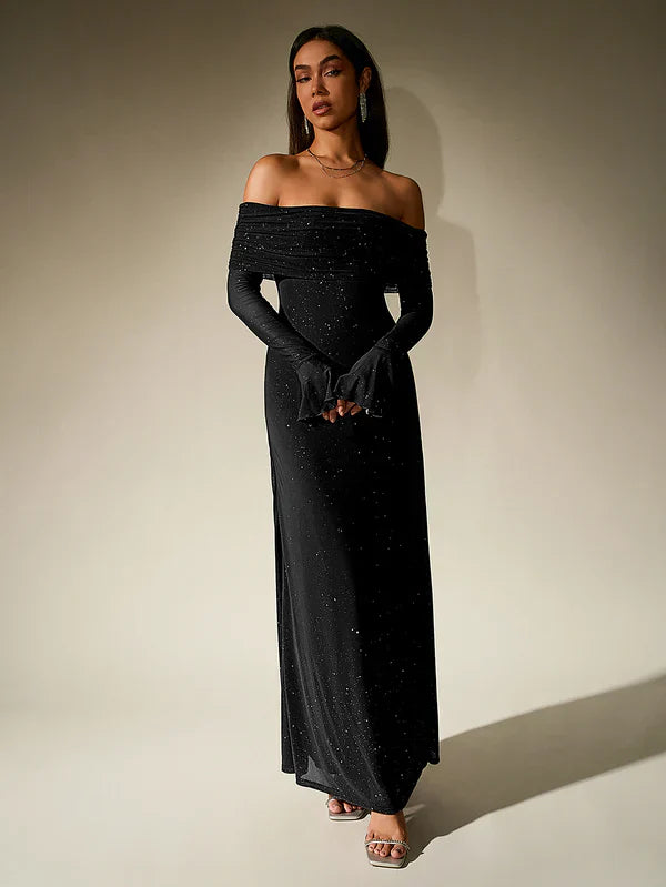 Ella Damen Abendkleid Glitzernd