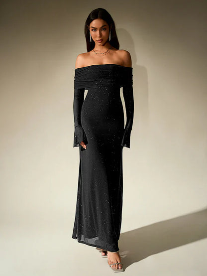 Ella Damen Abendkleid Glitzernd
