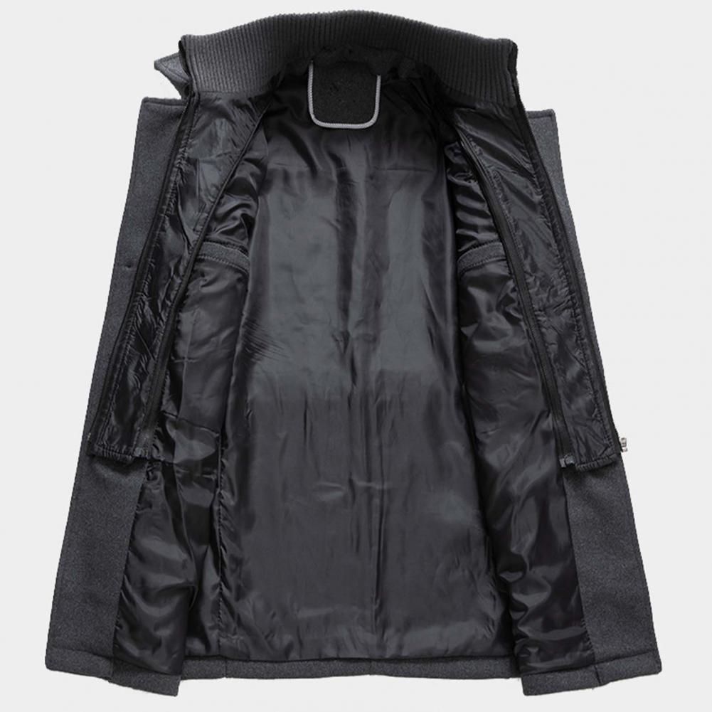 Herren Trenchcoat Doppelkragen Wollmantel