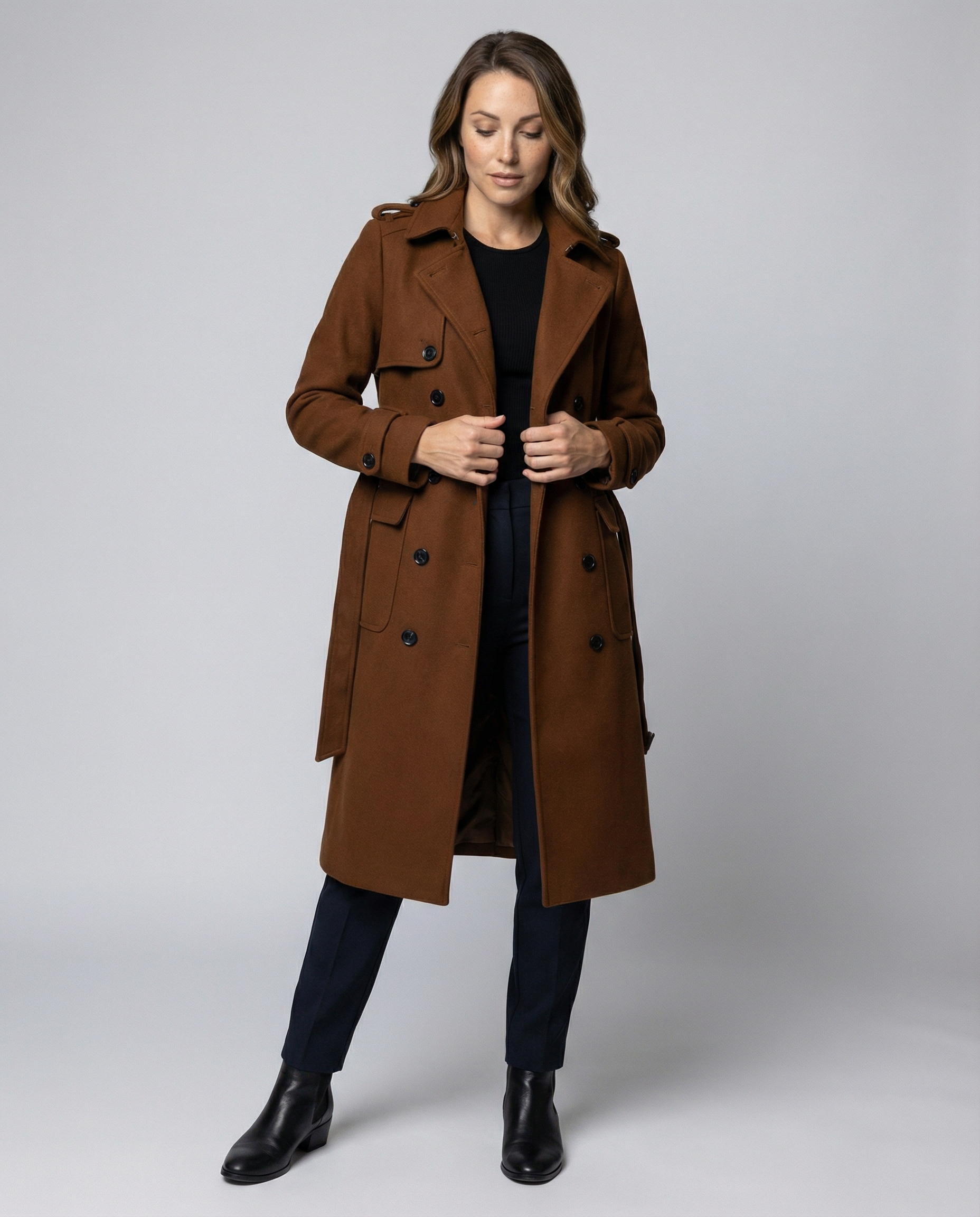 Gefütterte Damen Winterjacke Zeitlos Schwarz - Eveloria