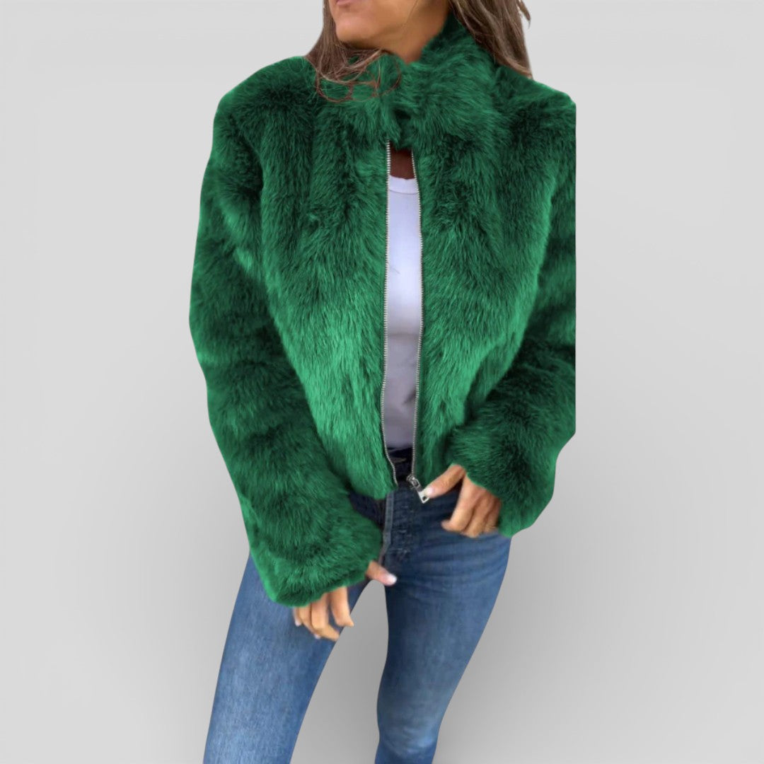 Damen Jacke Stehkragen Reißverschluss