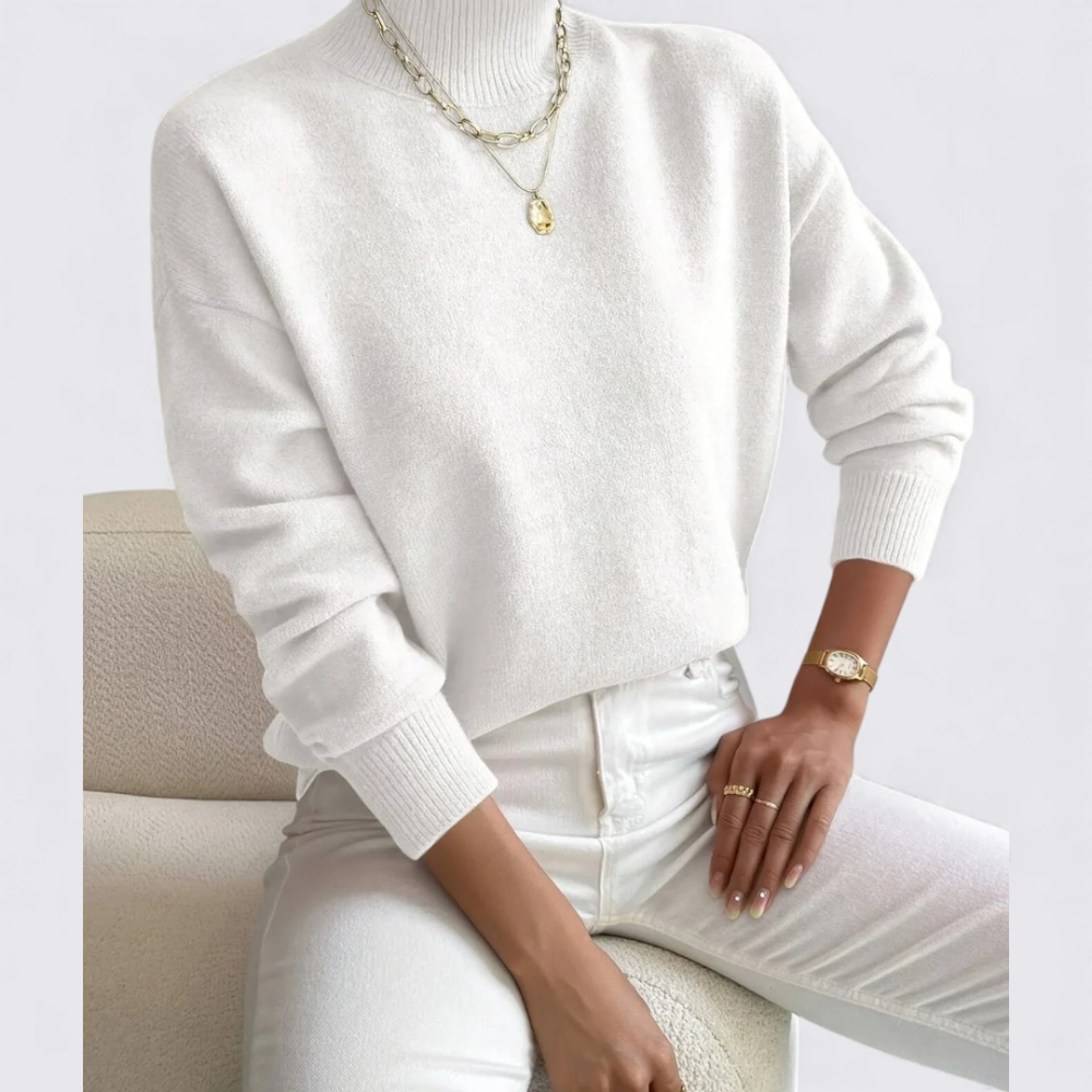 Damen Pullover Stehkragen Klassisch Komfortabel - Eveloria