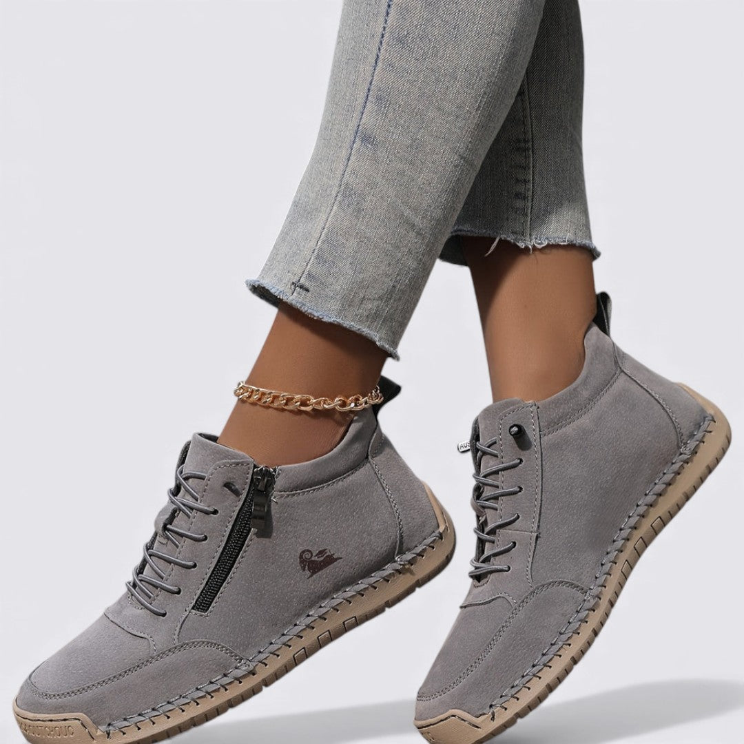 Damen Knöchelstiefel Reißverschluss Komfort Schwarz - Eveloria