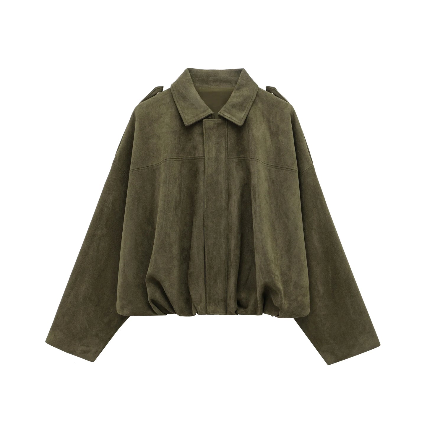 Eveloria Damen Wildleder Bomberjacke