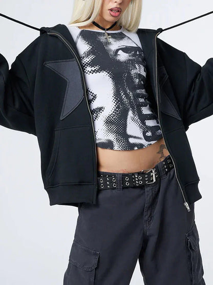 Eveloria Damen Strickjacke Sternenprint