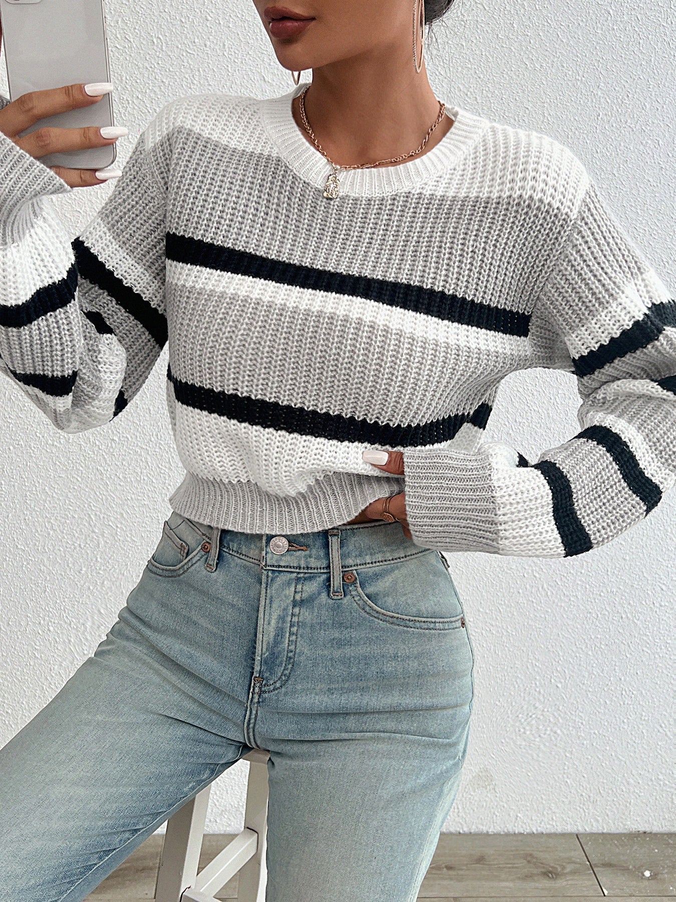 Eveloria Damen Langarm-Pullover