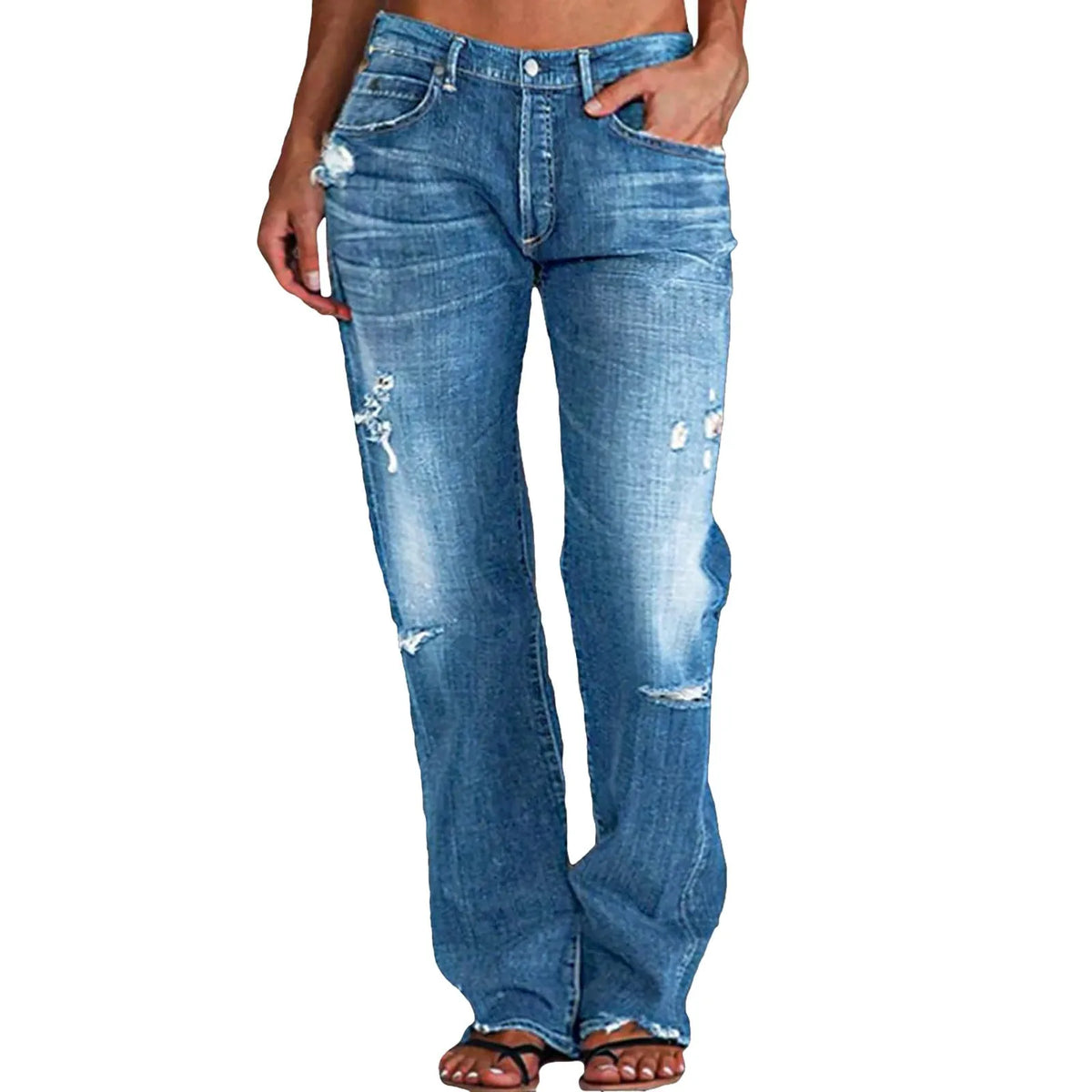 Eveloria Damen Ripped Jeans Vintage Style