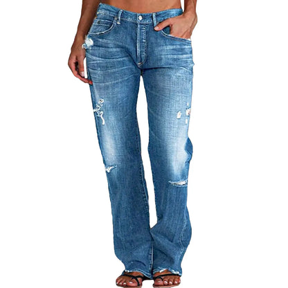 Eveloria Damen Ripped Jeans Vintage Style