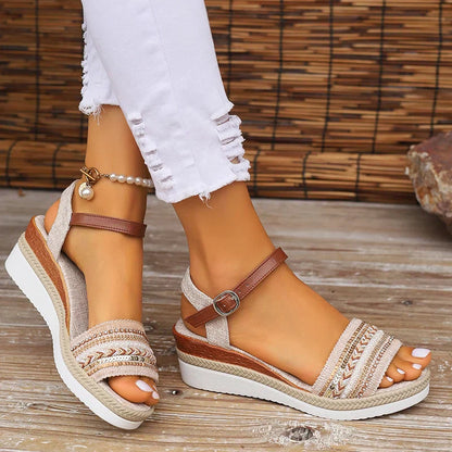 Eveloria Damen Orthopädische Sandalen Komfortabel Weich Beige