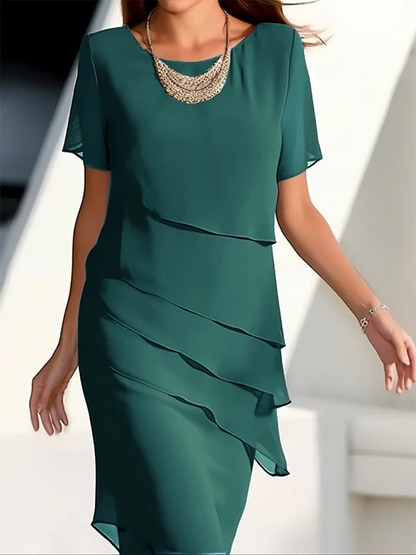 Eveloria Damen Midikleid Lagenrock