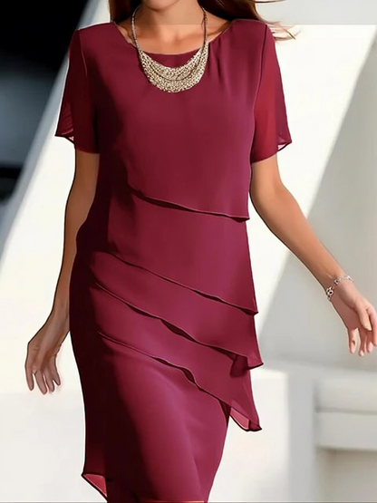 Eveloria Damen Midikleid Lagenrock