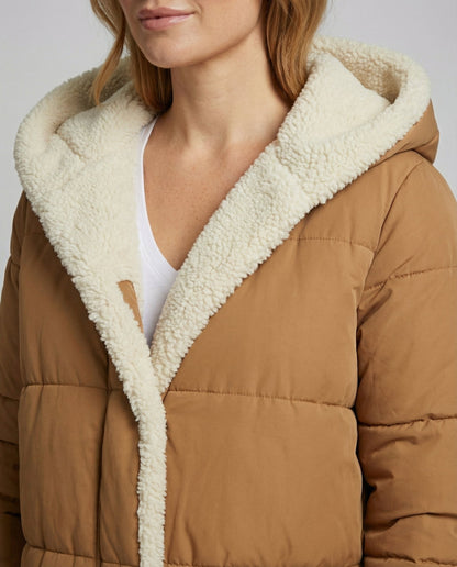 Damen Pufferjacke Wendbar Lang
