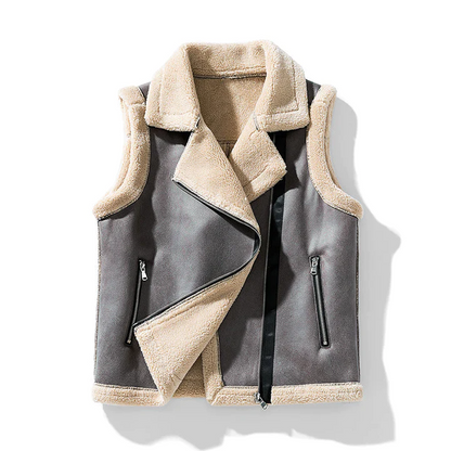 Damen Ärmellose Pelzjacke