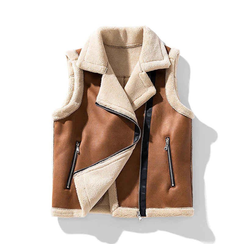 Damen Ärmellose Pelzjacke
