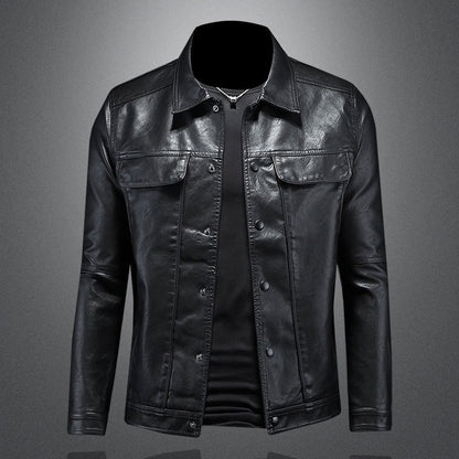 Eveloria Herren Biker-Jacke Leder