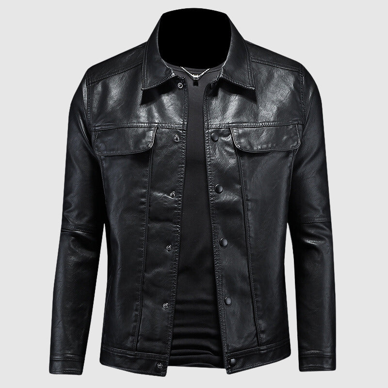 Eveloria Herren Biker-Jacke Leder