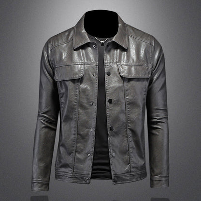 Eveloria Herren Biker-Jacke Leder
