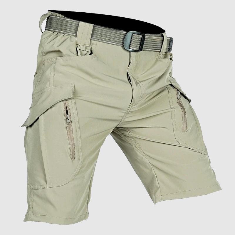Herren Tactical Cargo Shorts Gürtel Reißverschluss Schwarz - Eveloria