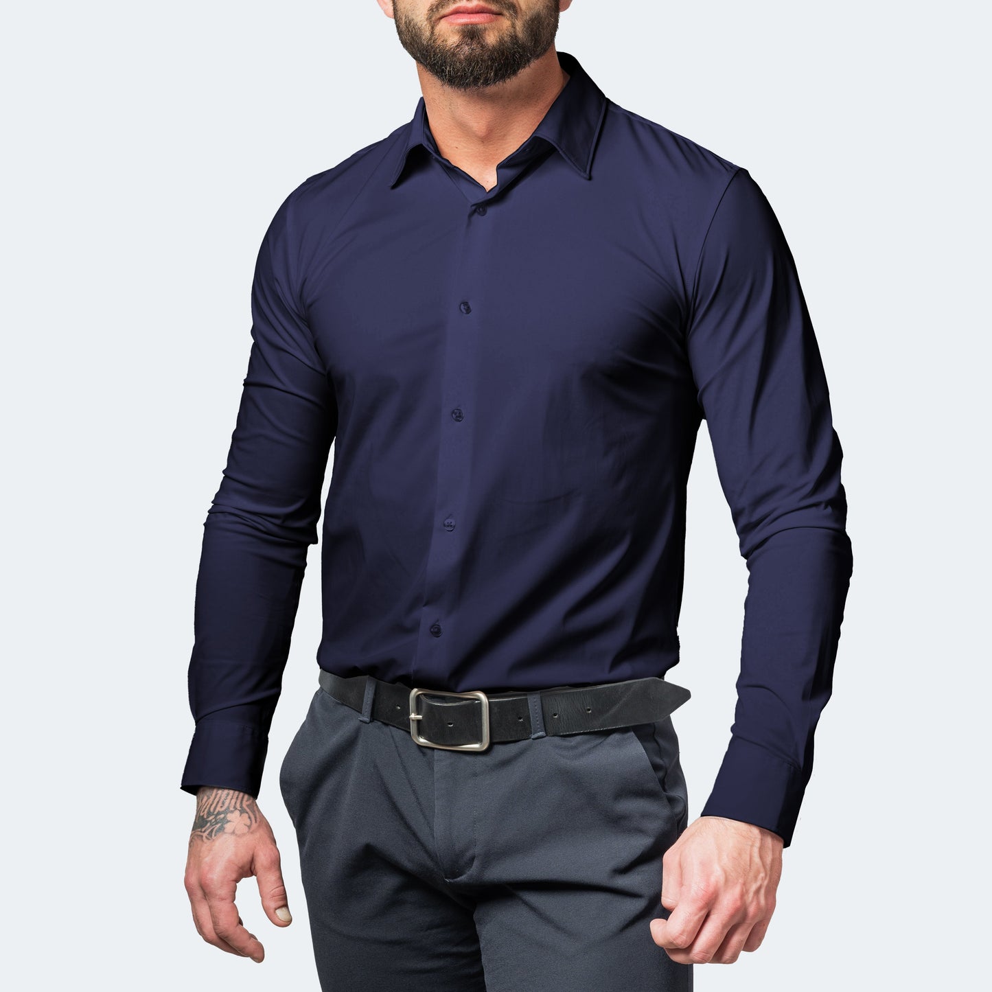 Herren Komfort-Hemd Knitterfrei Stretch