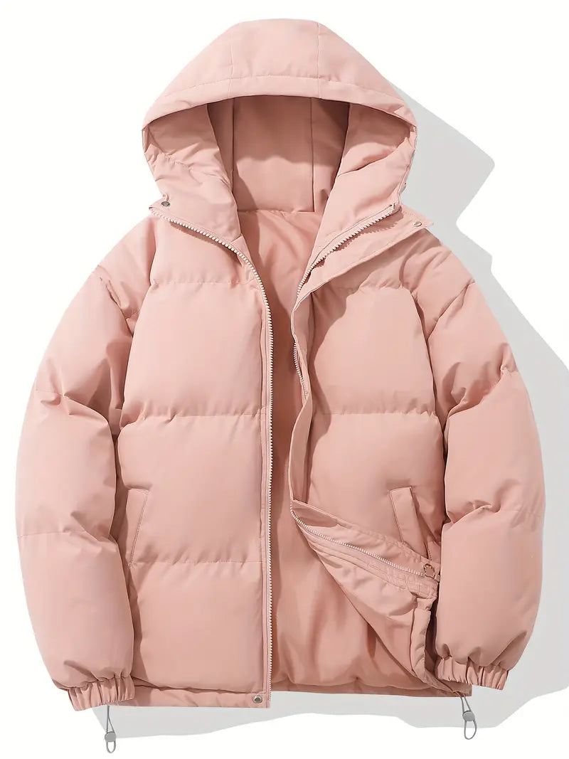 Daunenjacke | Mit Kapuze | Gefüttert | Daunenjacke | Winterjacke für Männer-Rosa-S-Chaps Herrenmode