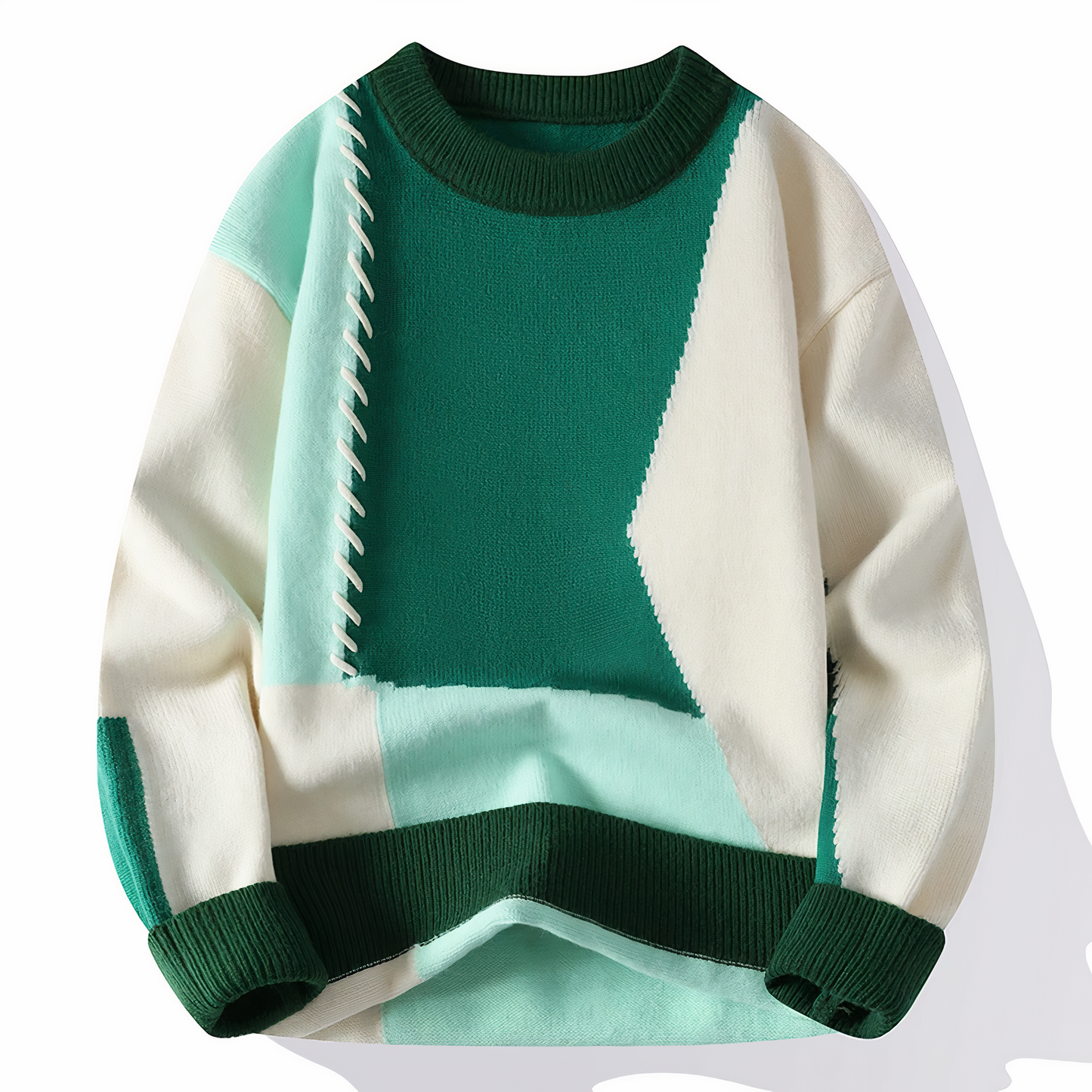 Eveloria Damen Patchwork Pullover Bunt