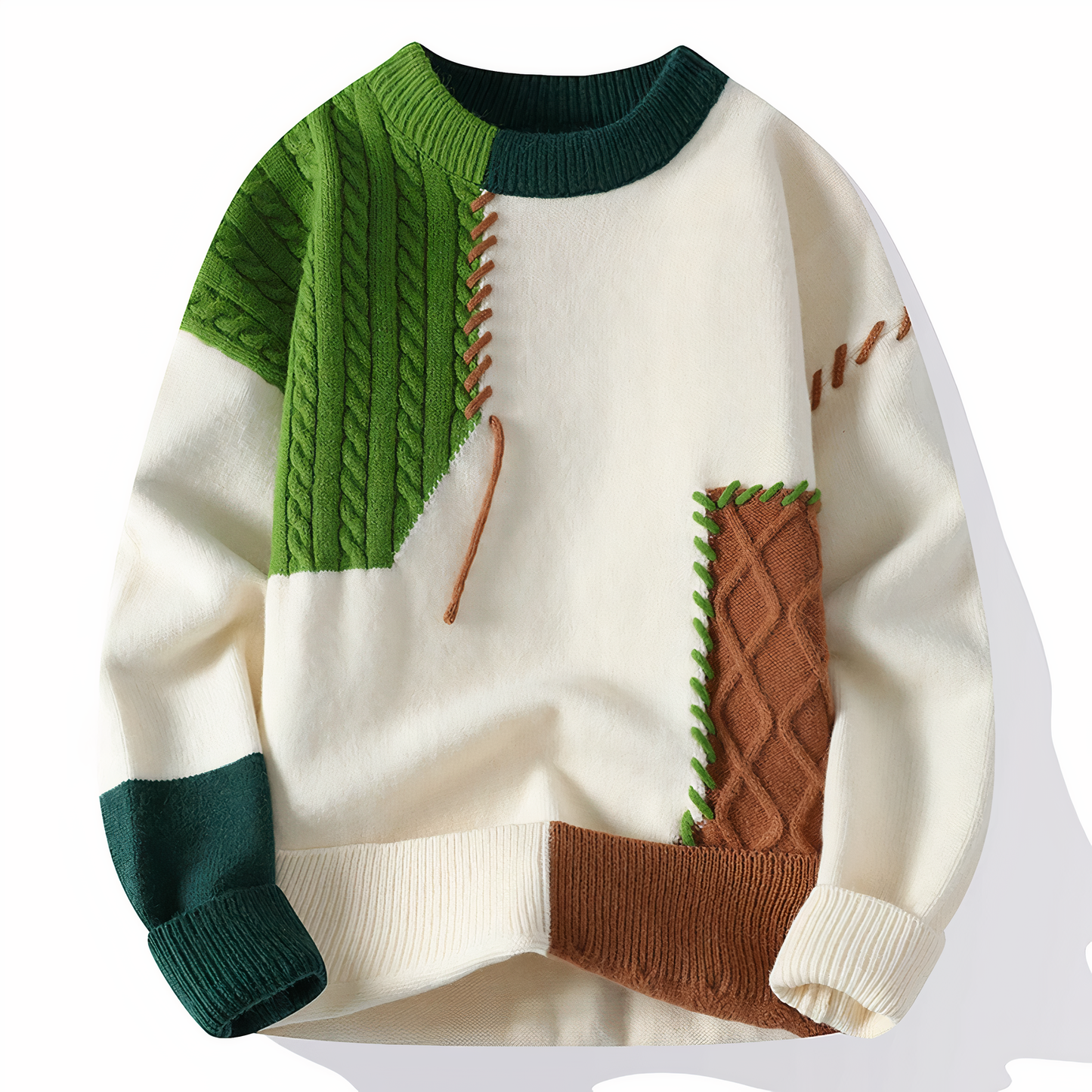 Eveloria Damen Patchwork Pullover Bunt