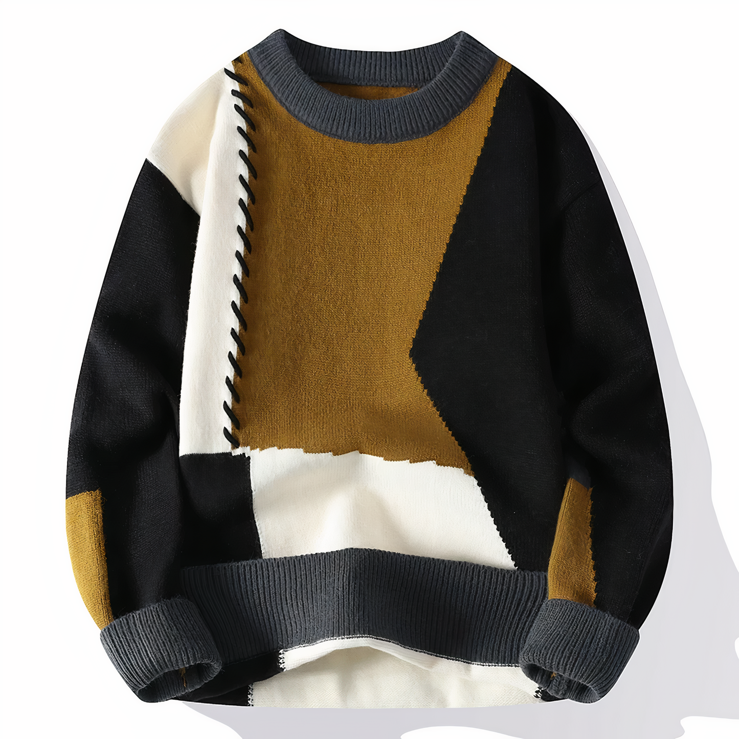 Eveloria Damen Patchwork Pullover Bunt