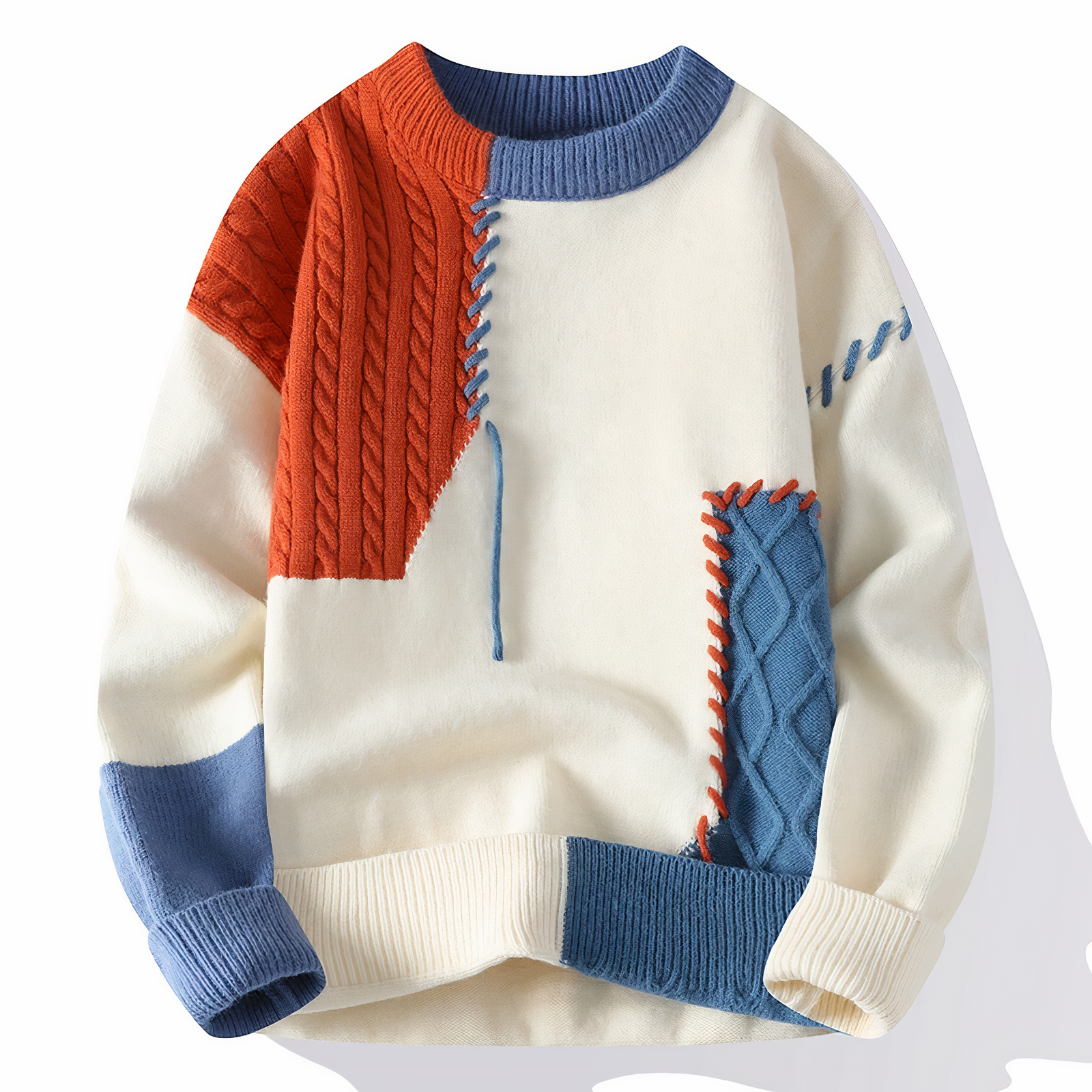 Eveloria Damen Patchwork Pullover Bunt - Eveloria