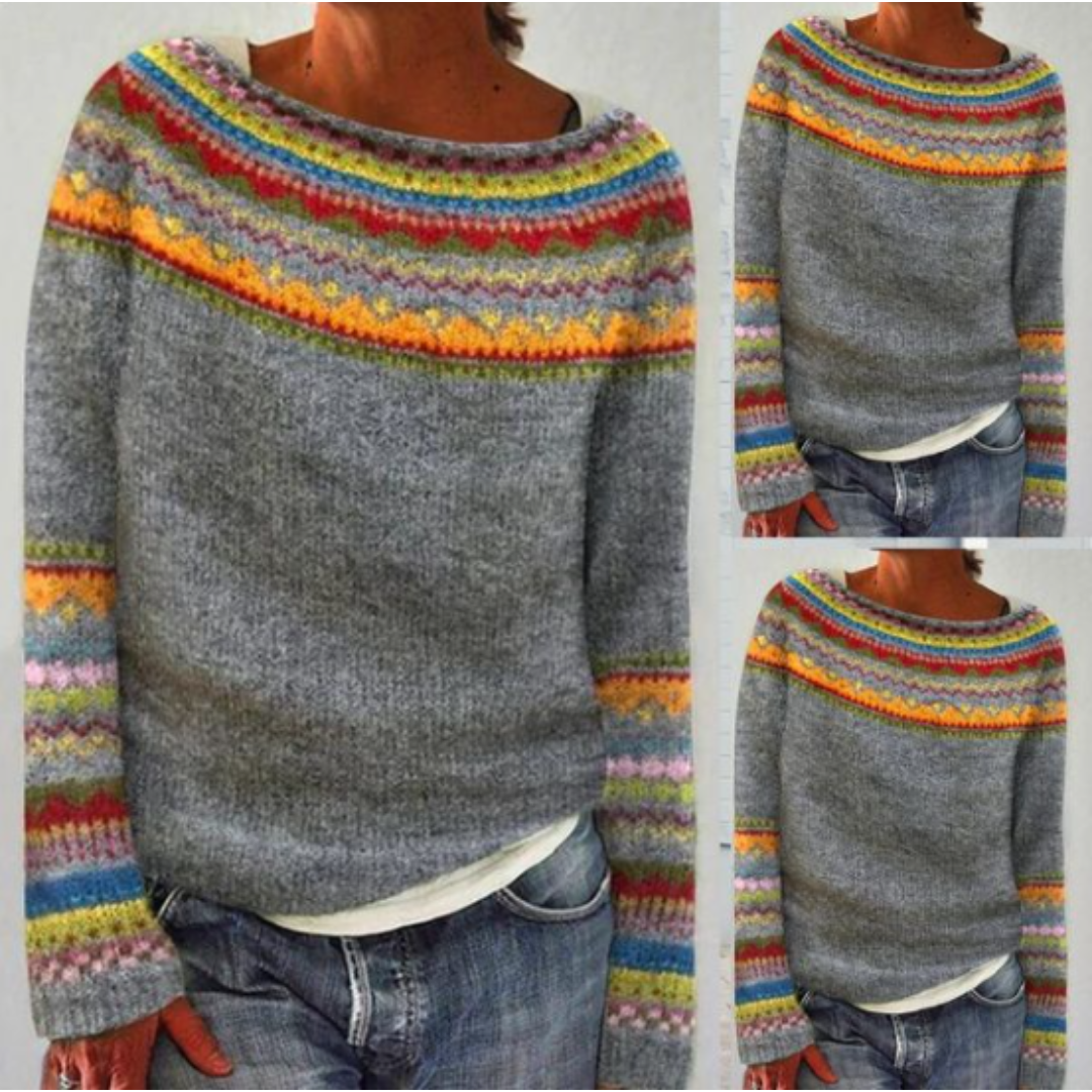 Damen Grobstrick Pullover Kurz