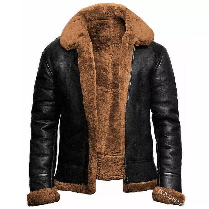 Eveloria Damen Lederjacke Slim Fit Schaffell gefüttert Kurz