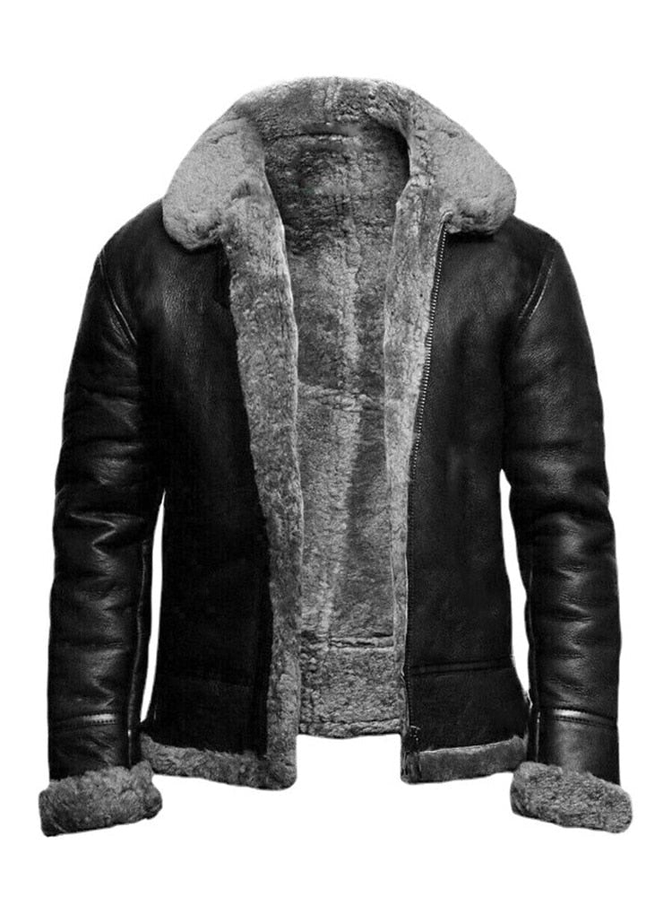 Eveloria Damen Lederjacke Slim Fit Schaffell gefüttert Kurz Schwarz - Eveloria