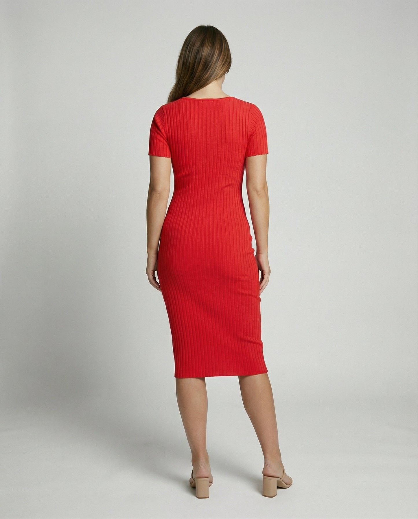 Eveloria Damen Slim-Fit Kleid Gerippt