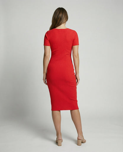 Eveloria Damen Slim-Fit Kleid Gerippt