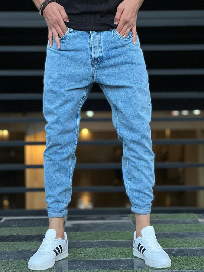 Herren Jogginghose Denim Hellblau Locker - Eveloria