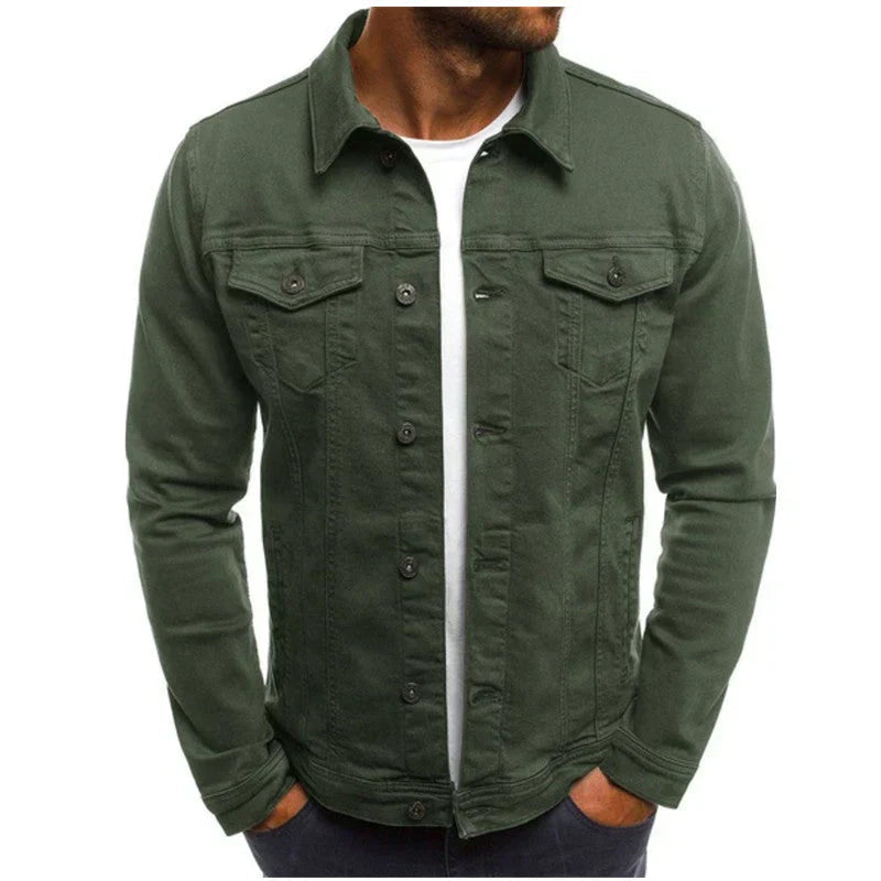 Herren Denimjacke Maßgeschneiderte Passform Strapazierfähig Blau