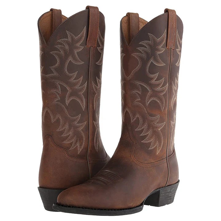 Damen Cowboystiefel Elegantes Leder