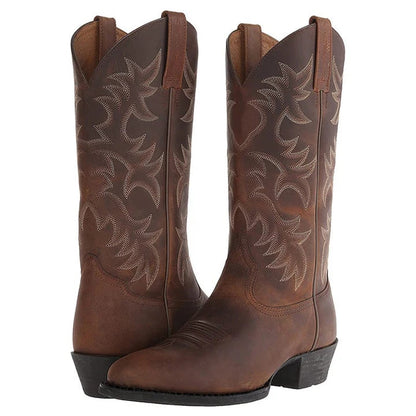 Damen Cowboystiefel Elegantes Leder