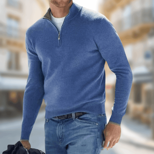 Herren Freizeitpullover Reißverschluss V-Ausschnitt - Eveloria