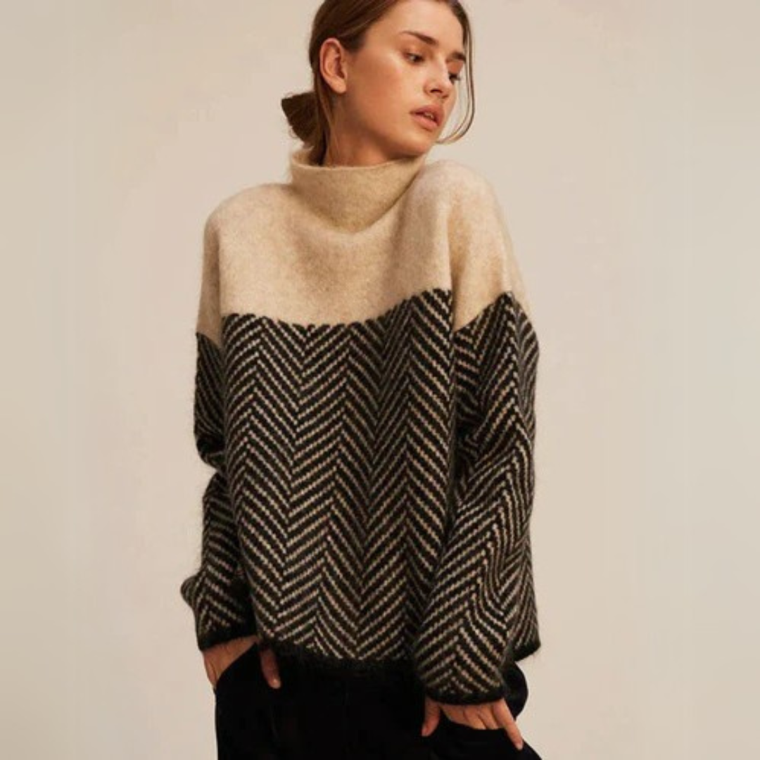 Damen Oversize Rollkragenpullover Warm - Eveloria