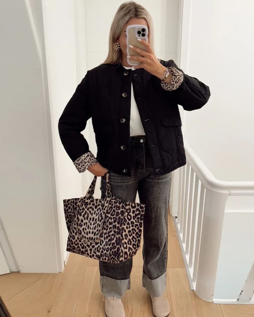 Eveloria Damen Leopardenjacke