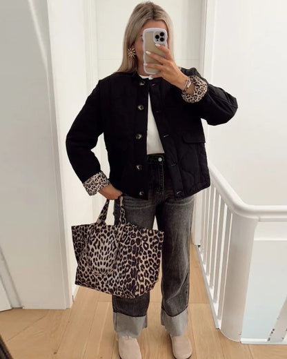 Eveloria Damen Leopardenjacke