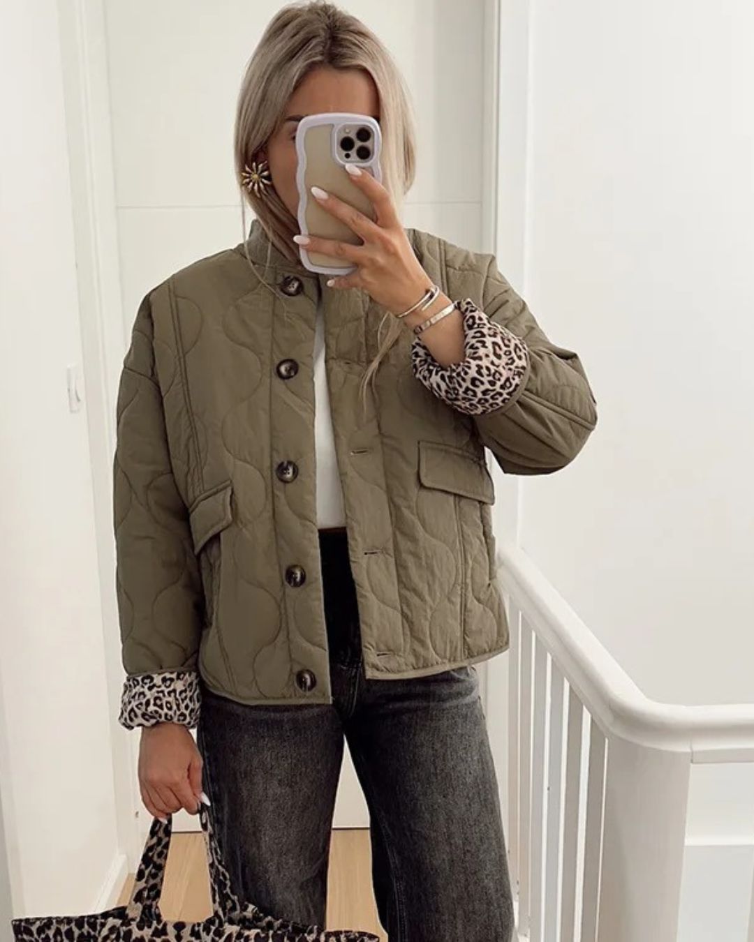 Eveloria Damen Leopardenjacke